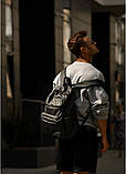 Стильний чоловічий чорний рюкзак міський, повсякденний матова еко-шкіра (якісний кожзам), фото 4