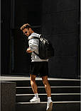Стильний чоловічий чорний рюкзак міський, повсякденний матова еко-шкіра (якісний кожзам), фото 6