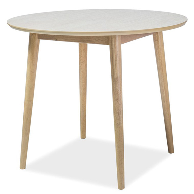Белый круглый кухонный стол Signal Nelson 90см на деревянных ножках в скандинавском стиле Польша Белый круглый кухонный стол Signal Nelson 90см на деревянных ножках в скандинавском стиле Польша