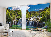 Фото Шторы "Водопад в горах" 2,7м*4,0м (2 полотна по 2,0м), тесьма