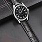 Браслет для годинника з натуральної шкіри зі сріблястою застібкою UTHAI 22 мм чорний, фото 3