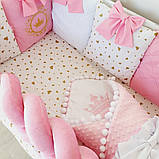 Бортики в ліжечко "Рожево-золоті", фото 8