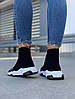 Жіночі кросівки шкарпетки Balenciaga Speed Trainer Снікерси Баленсіага чорно білі, фото 10