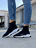 Жіночі кросівки шкарпетки Balenciaga Speed Trainer Снікерси Баленсіага чорно білі, фото 9