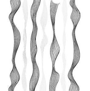 Стрічка для дизайну хвиляста - чорно-біла