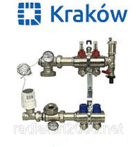 Колектор для теплої підлоги Krakow на два контури в зборі (Польща)