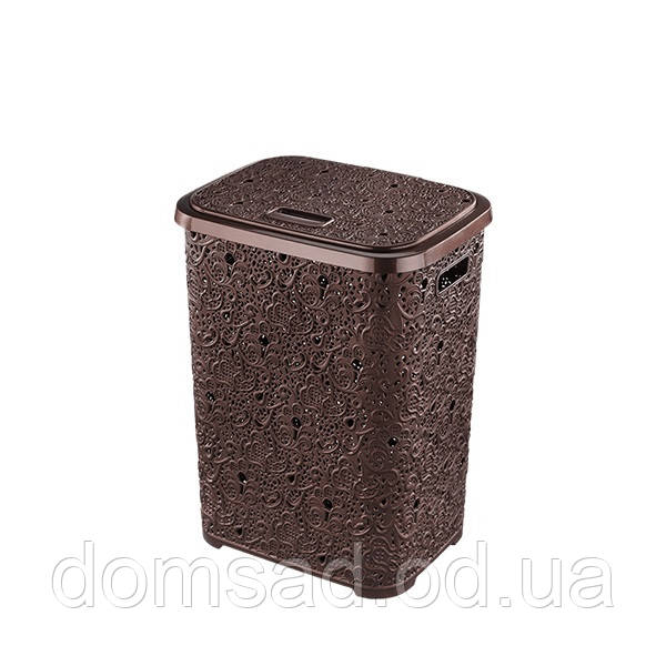 Кошик для білизни 67 л ажурний коричневий Elif 322. 56х44х36 см. Еліф.
