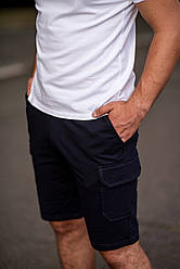 Темні чоловічі шорти карго з трикотажу