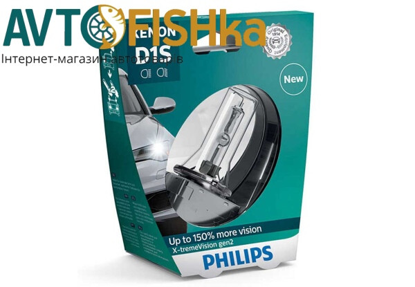 Лампа ксенонова D1S 12 V 35 W PHILIPS X-treme Vision gen2 +150% more vision