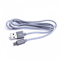 USB кабель AWEI CL-400 micro (сірий)