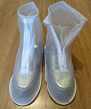 Водонепроникні чохли-бахіли для взуття від дощу і бруду розміри 39-40 білі