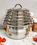 Кастрюля 8.2 л з нержавіючою сталі Edenberg EB-3728 Кастрюля для індукційної плити з товстим дном, фото 3