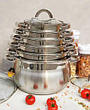 Кастрюля 8.2 л з нержавіючою сталі Edenberg EB-3728 Кастрюля для індукційної плити з товстим дном, фото 8