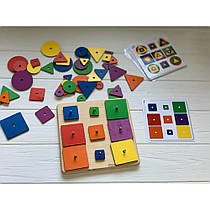 Дерев'яна іграшка "Логічна геометрія". Poznavalka. 44094500. Вік: від 2 років, 26 завдань