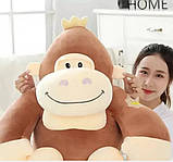 Іграшка подушка плед 3 в 1 Мавпочка 50 см рожева, фото 2