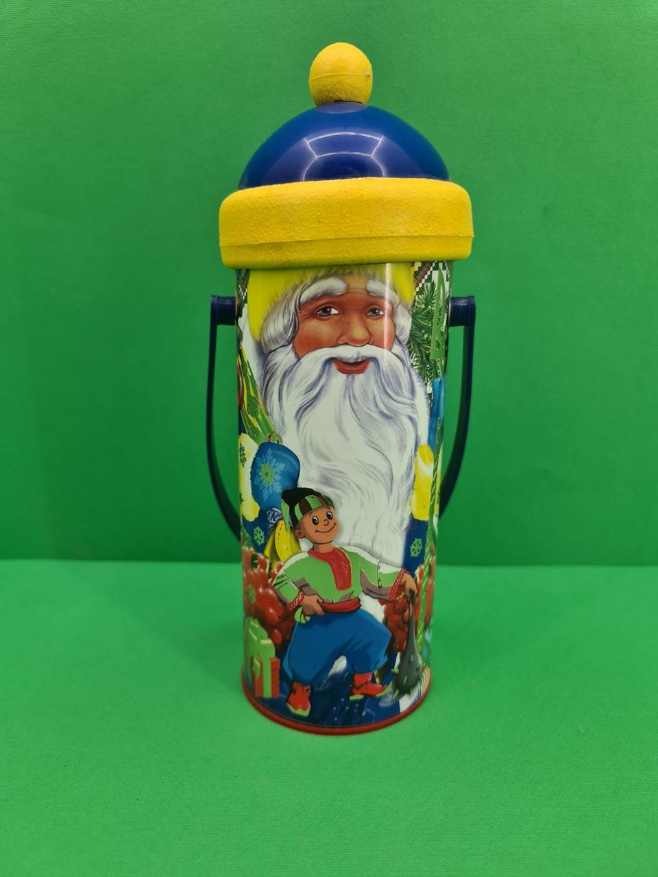 Тубус під цукерки малий Дід Мороз і хлопчик, фото 1