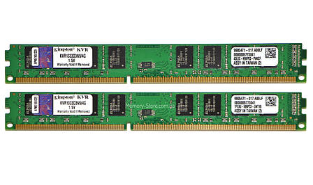 Комплект оперативної пам'яті для ПК 8GB (2x4GB) Kingston DDR3 2Rx8 PC3-10600 1333MHz, Intel та AMD, б/в, фото 2