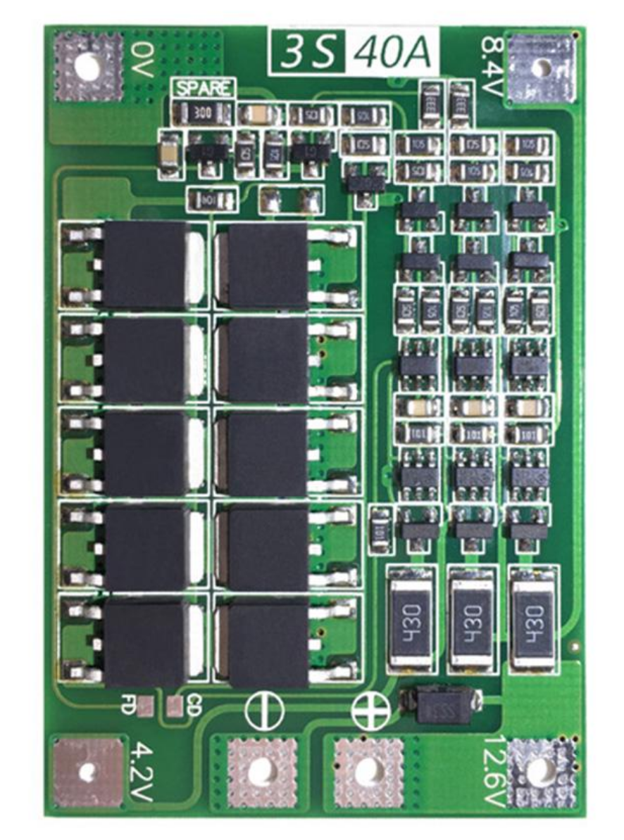 Модуль захисту і контролю заряду BMS Li-Ion 18650 3S 40A