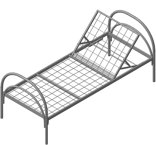 Кровать металлическая функциональная с регулируемым подголовником. Основание, каркас одноярусной кровати сетка - фото 2 - id-p14905268