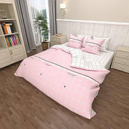 Постільна білизна Королева Ночі (Бязь) | Полуторний комплект | 50х70 | Рожевий в клітку, фото 4