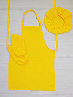 Фартух для уроків праці з беретом габардин, жовтий (11-18 років)