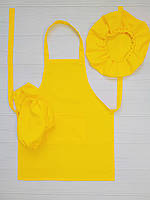 Фартух для уроків праці з беретом (5-10років) жовтий габардин