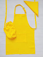 Фартух для уроків праці з косинкою габардин, жовтий (11-18 років)