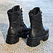 Жіночі зимові шкіряні черевики на товстій масивній підошві на шнурівці берці з сумочкою 36 розмір, фото 4