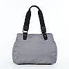Жіноча сумка на три відділення сіра на плече тканинна дві ручки та кишені на кожен день для роботи Dolly 477, фото 6