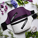 Жіноча напоясна, наплічна сумка бананка темно-сіра графіт на пояс через плече кожзам, матова екошкіра, фото 3