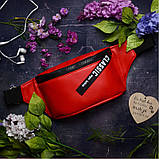 Жіноча напоясна, наплічна сумка бананка темно-сіра графіт на пояс через плече кожзам, матова екошкіра, фото 6