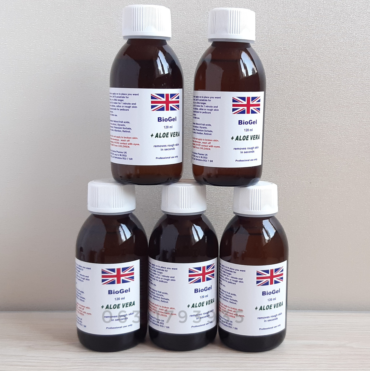 ОРИГИНАЛ НАБОР із 5 шт. по 120 мл. Фруктова кислота з алое вера Dermapharms UK