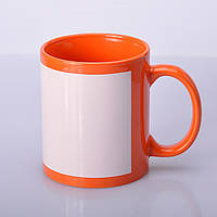 Чашка сублімаційна кольорова з полем 330 мл (Помаранчева)
