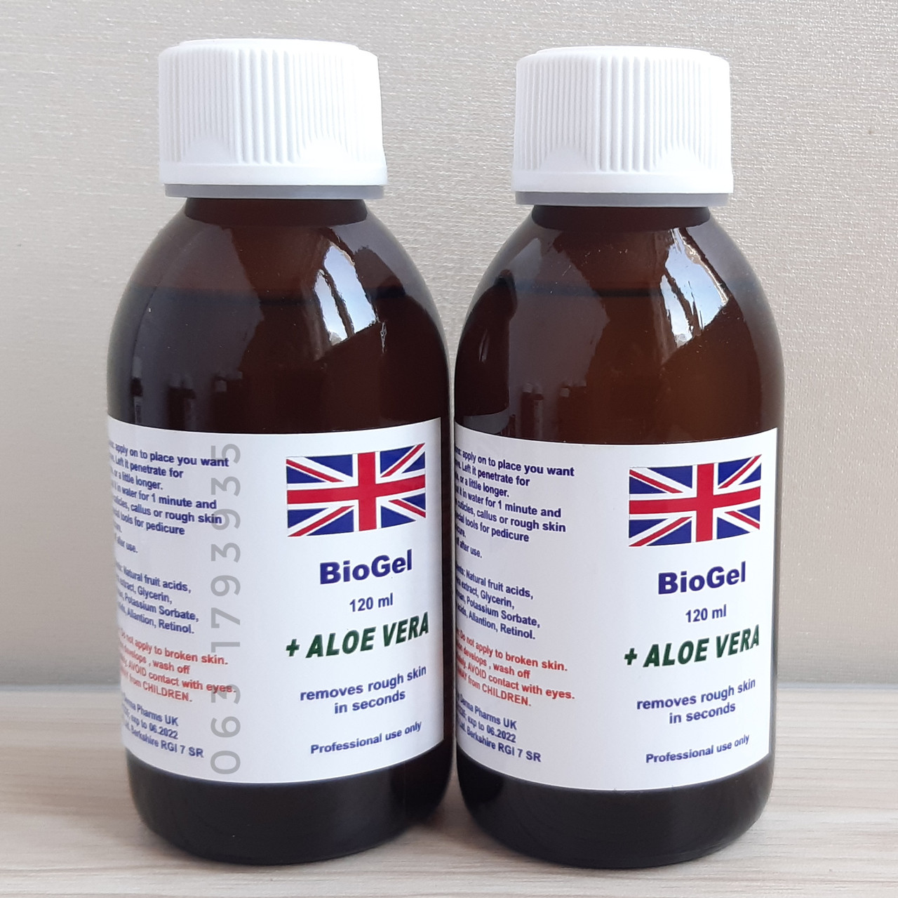 ОРИГІНАЛ НАБОР із 2 шт. по 120 мл. Фруктова кислота з алое вера Біогель Dermapharms UK