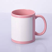 Чашка сублімаційна кольорова з полем 330 мл (Рожева)