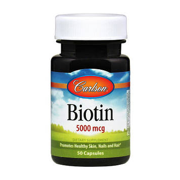 Вітамін біотин B7 Carlson Labs Biotin 5000 mcg (50 caps)