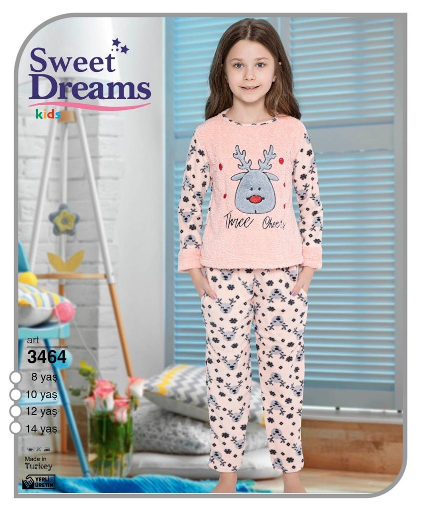 Дитяча тепла піжама для дівчинки з малюнком