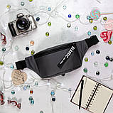 Жіноча напоясна, наплічна сумка бананка темно-сіра графіт на пояс через плече кожзам, матова екошкіра, фото 2