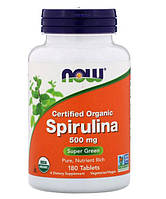 Спіруліна Now Foods органічна 500 мг 180 таблеток