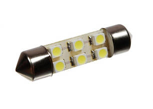 Світлодіодна софітна автолампа T10, 36-38mm, 6pcs 3528 (6000К) (45 Lm) Foton