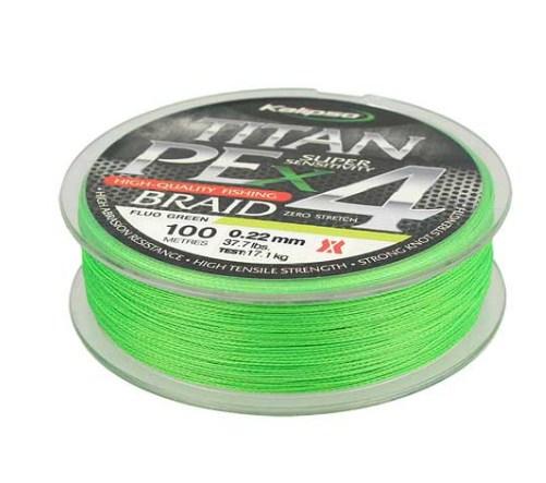 Шнур Kalipso Titan PE X4 FG 0.12 мм 100м (≈ #0.5) (флуоресцентно-зелений)