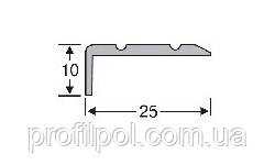 Порожек угловой алюминиевый на ступень 25х10мм - фото 2 - id-p1259732865