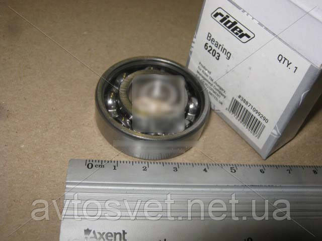 Підшипник 203 (6203) двиг. ГАЗ, МАЗ, УРАЛ, гальмівний. сист. КрАЗ (RIDER) 203