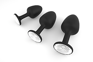 Anal Plug Dorcel Geisha Plug Diamond XL з кулею всередині створює вібрації, максимальний діаметр 4,5 см