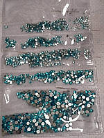 Стрази для нігтів Скло Aquamarine (Аквамарин) 1440 шт