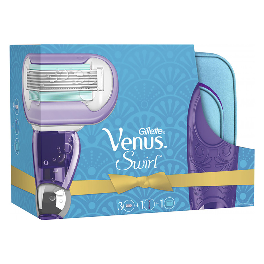Подарунковий набір Gillette Venus Swirl (косметичка + станок Swirl 1) (7702018443192)
