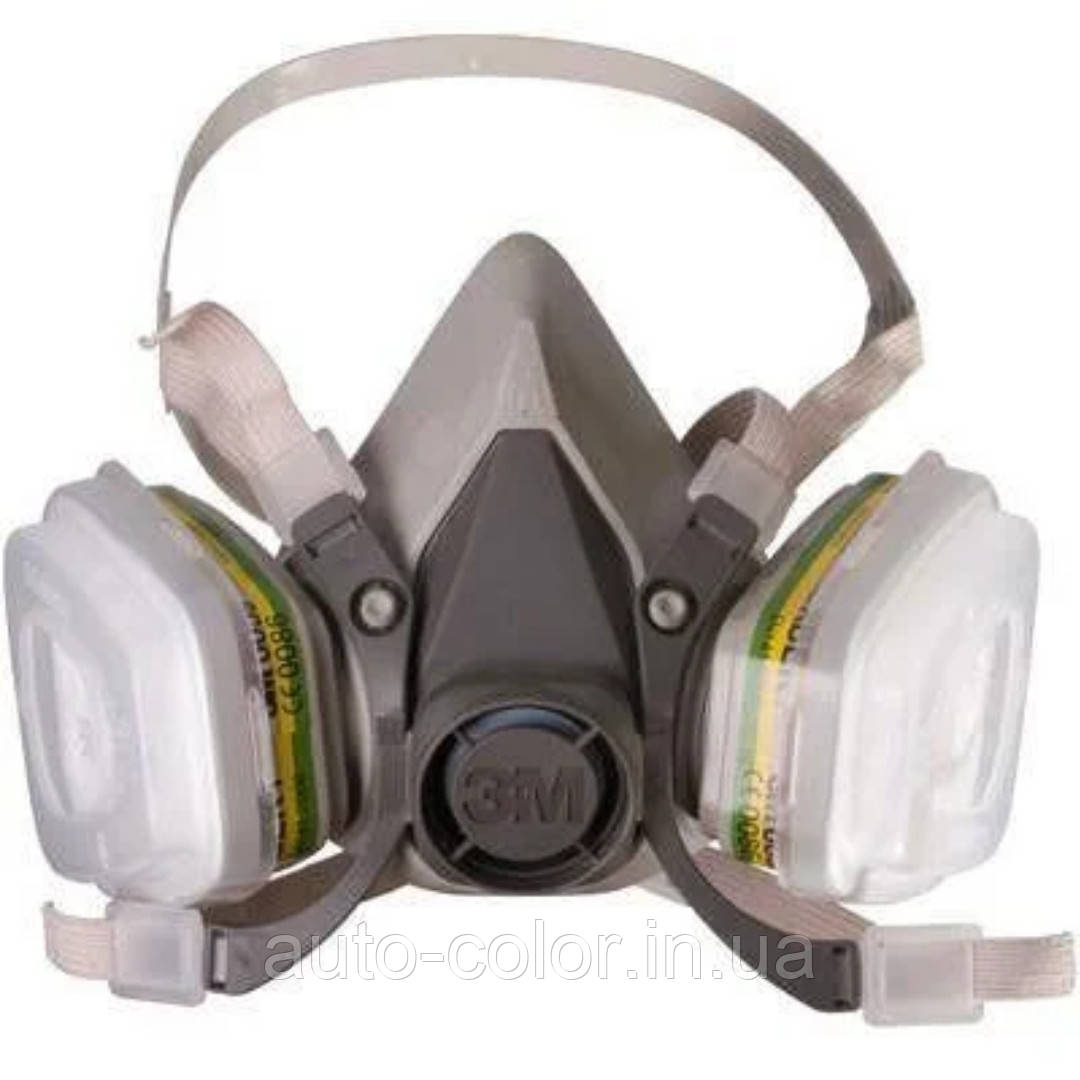 Напівмаска 3М 6300+фільтра 6057+пильники 5911+тримачі 501 (комплект) розмір L., фото 1