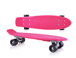 Скейтборд Penny Борд Doloni пластиковий, однотонний малиновий (0151/3). Пенні борд для дівчат