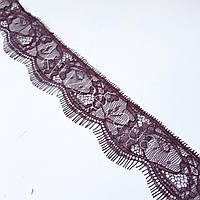 Ажурне французьке мереживо шантильї (з війками) відтінку бордо шириною 4,5 см, довжина купона 3,0 м.