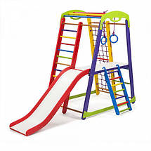 Дерев'яний дитячий спортивний комплекс з гіркою для дому SportBaby «Крихітка - 1 Plus 2», фото 2